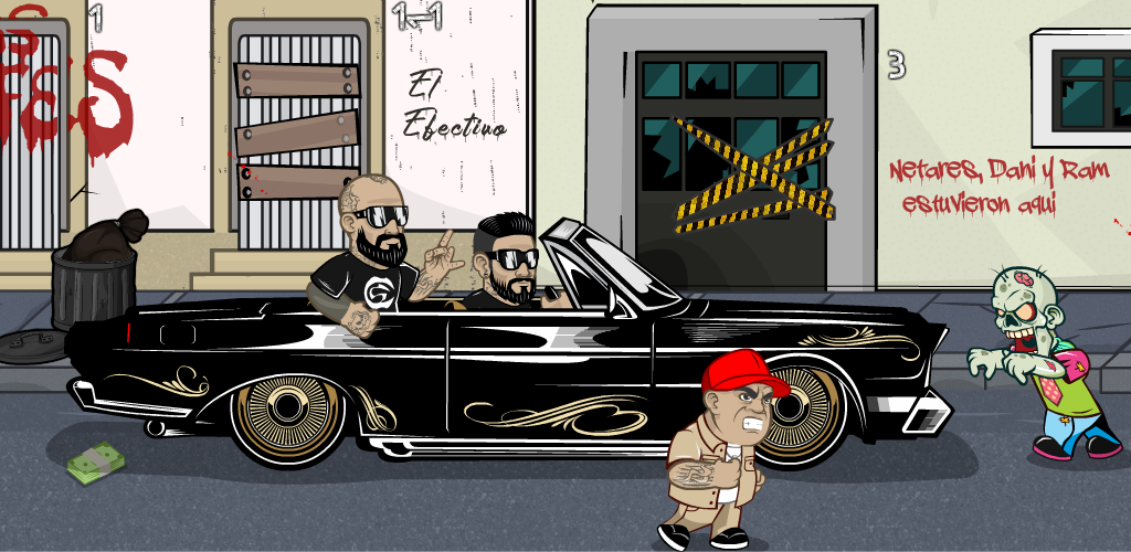 Arte oficial de Don Matón: Babo y sus compañeros en una ciudad invadida por zombis